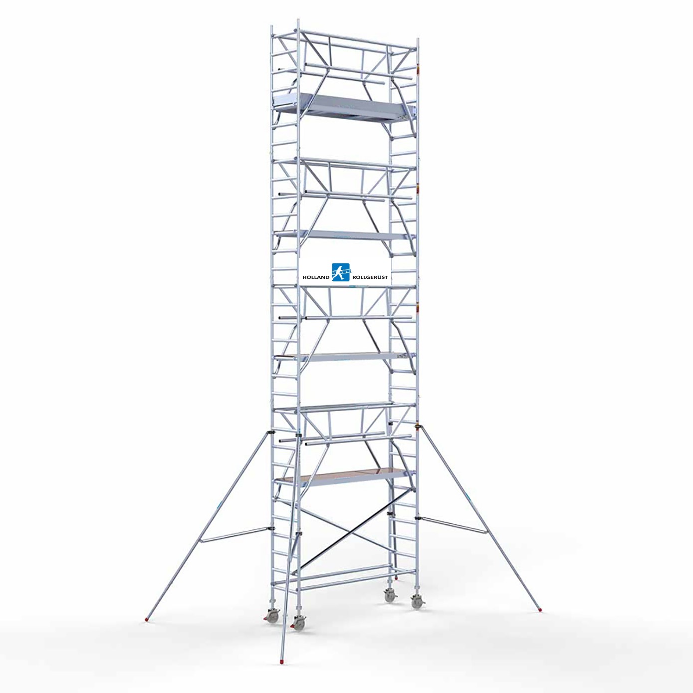 5) Safe Rollgerüst 0.75mtr x 2.50mtr x 10.20mtr AH freistehend