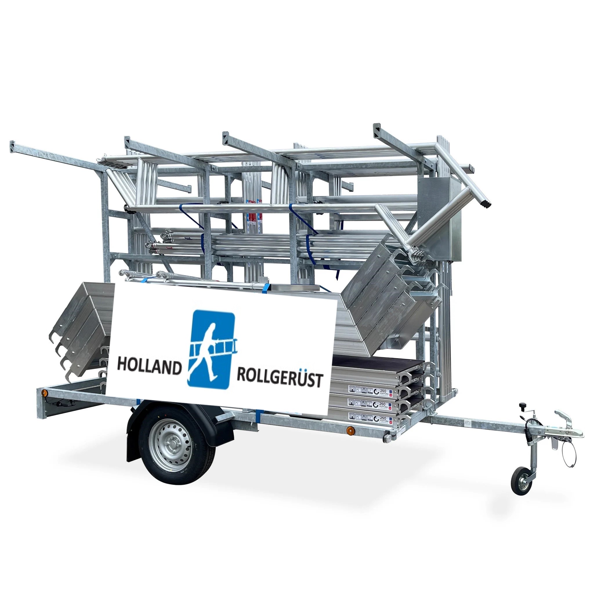 Treppenturm 1.35x2.50x10.3m Arbeitshöhe + Anhänger